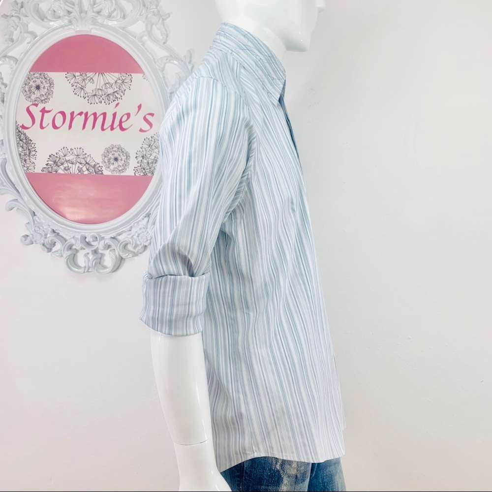 7 Diamond/Embroider Floral Striped White Gray Blue - Picture 3 of 8